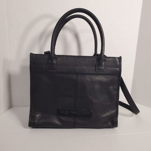 Vintage Fossil Black Genuine Leather Handbag Tote with Authenticity Card‎ #75082 - Picture 8 of 16